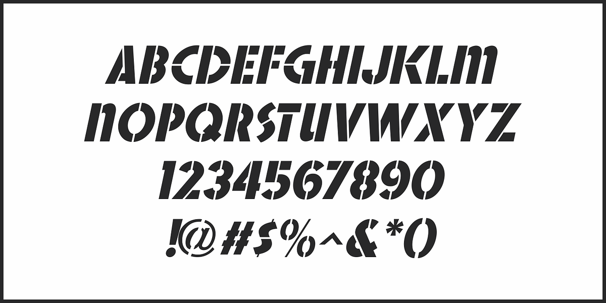 Flocking Stencil JNL, a Font by Jeff Levine Fonts (Photo 5 of 5)