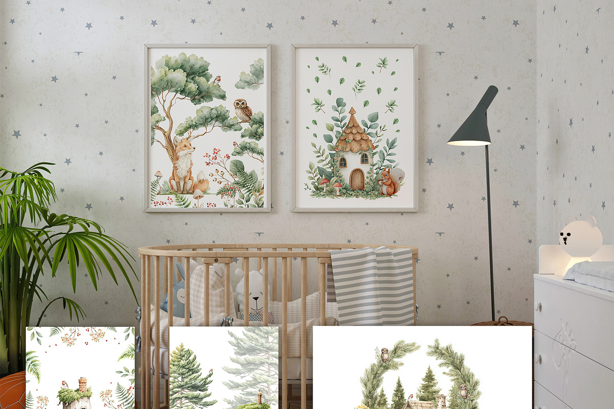 Woodland Forest fall animals clipart, an Animal Illustration by Pattern + watercolor (Photo 7 of 13)