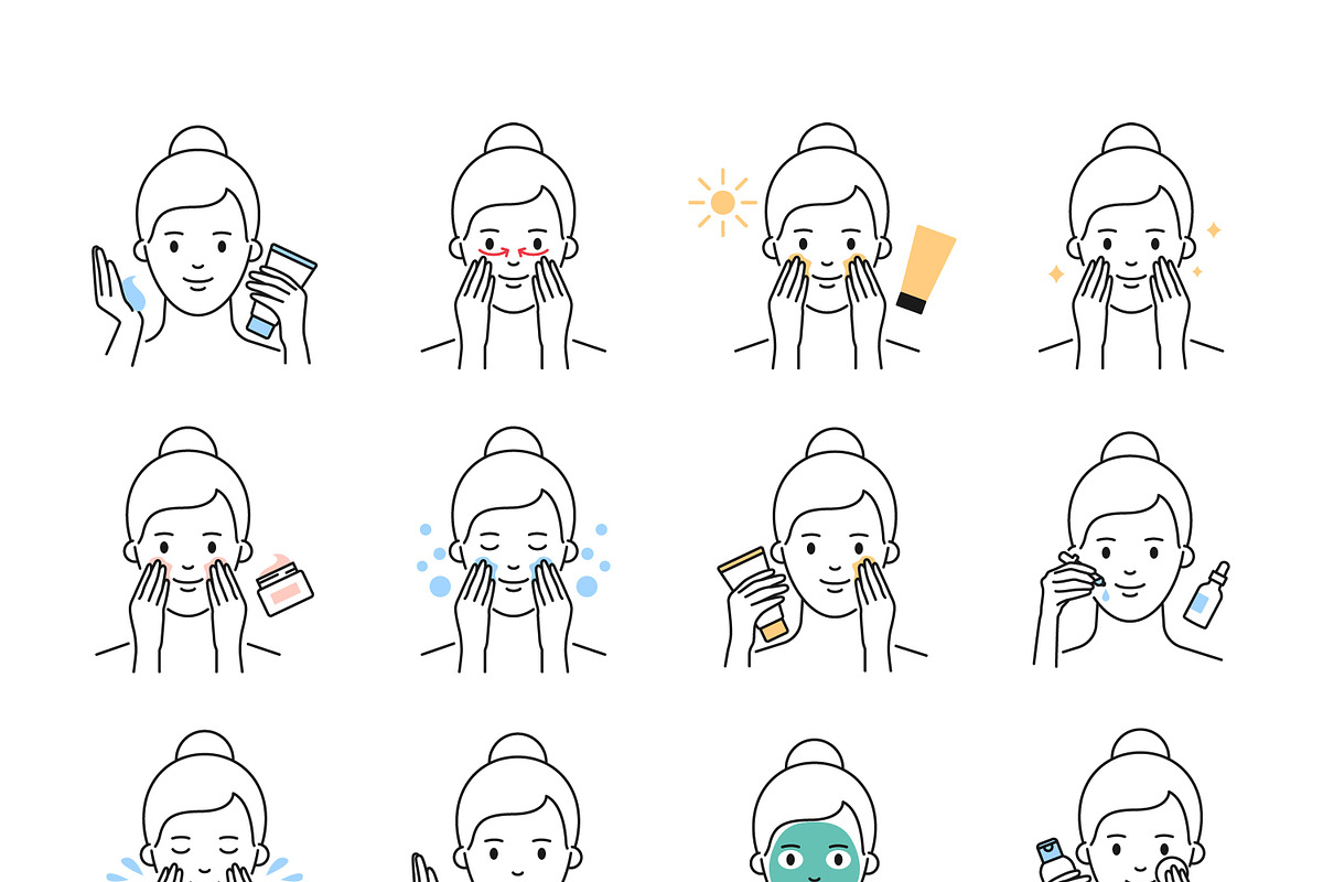 Skin and hair care icons, an Outline Icon by mayrum (Photo 2 of 5)
