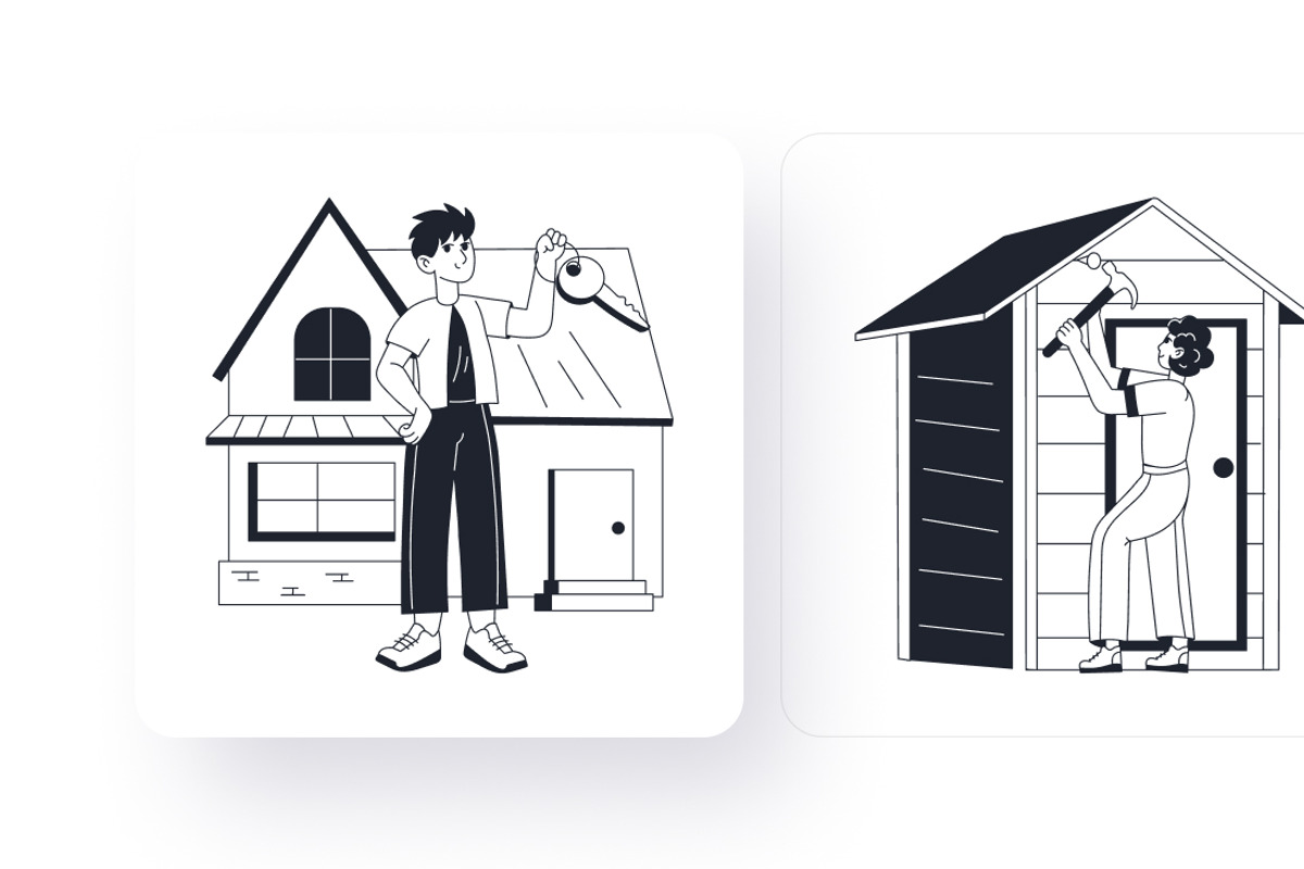 Home Owner Illustration Set, an Outline Icon by Vectors Market (Photo 10 of 10)