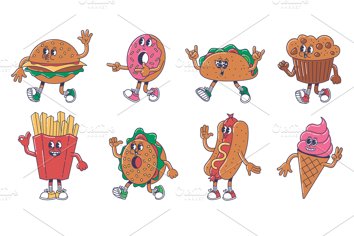 Cartoon fast food mascot. Cheerful, a Graphic by winwin.art