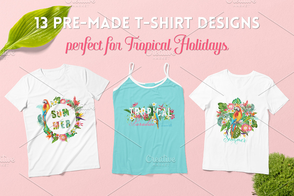 Parrots Tropical Patterns, T-shirts, an Illustration by Anna Studio (Photo 4 of 5)