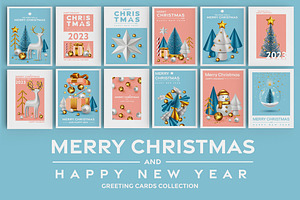 Set of 12 Christmas cards, a Card Template by Creative Graphics