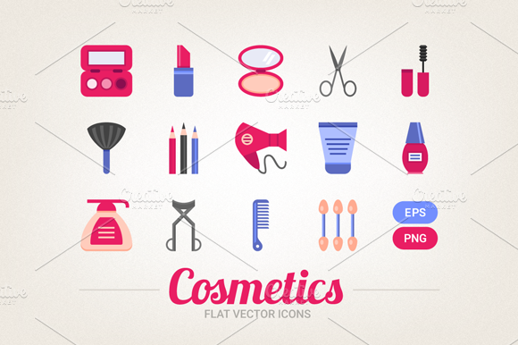 Flat Cosmetic Icons