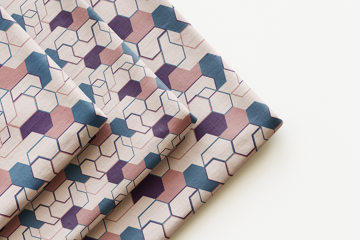 3D Geometric Cube Abstract Pattern, a Pattern Graphic by StudioGlouna (Photo 7 of 9)