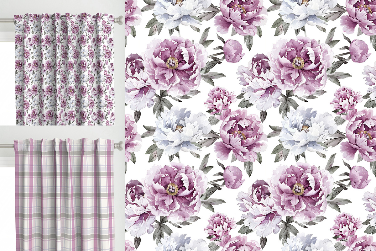 Peonies Patterns Collection, a Pattern Graphic by Naty Art (Photo 4 of 10)
