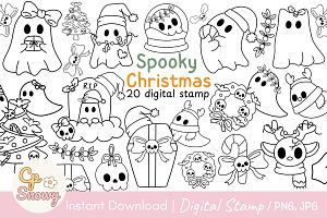 Spooky Cute Christmas Coloring Stamp