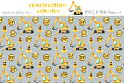 Construction vehicles watercolor set, a Transportation Illustration by SabinaWatercolorArt (Thumbnail 18 of 20)