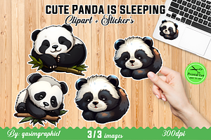 Cute Kawaii Panda Printable Sricker