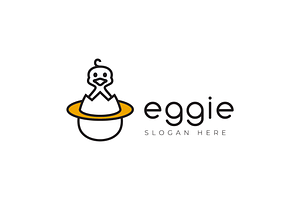 cute chick adorable line color logo, a Branding & Logo Template by devastd