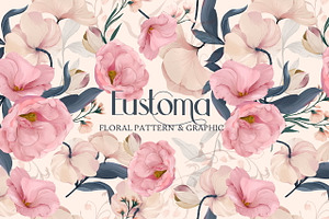 Eustoma Floral Pattern and Graphic