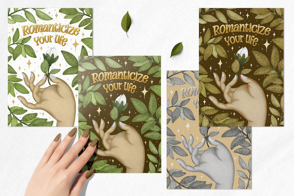 Cherokee rose clipart pattern set, a Decorative Illustration by Yelloo Fish (Photo 16 of 21)
