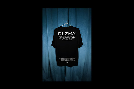 T-Shirt Mockup on Velvet Curtains
