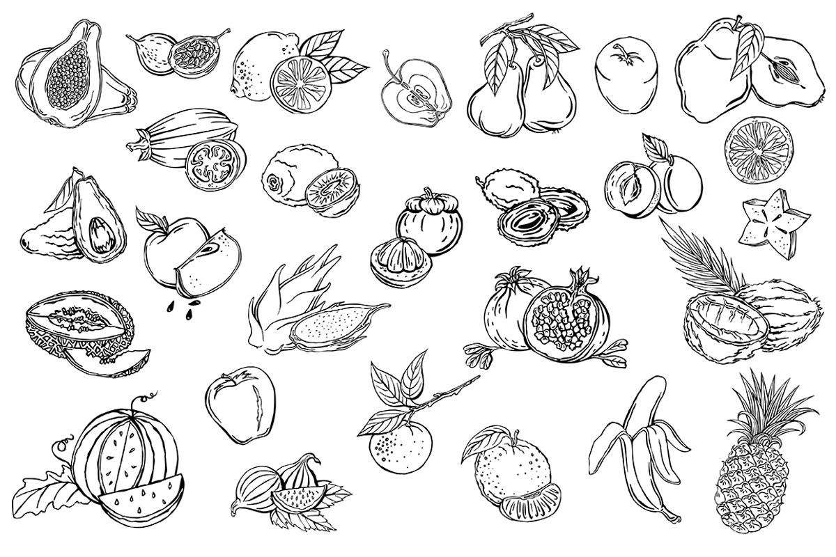Vector illustration of fruits, an Illustration by risovanya (Photo 3 of 5)
