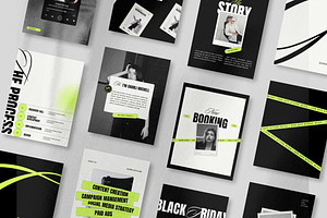 Bold Neon Social Media Templates