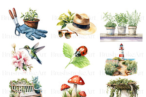 Watercolor Garden Clipart Flower PNG