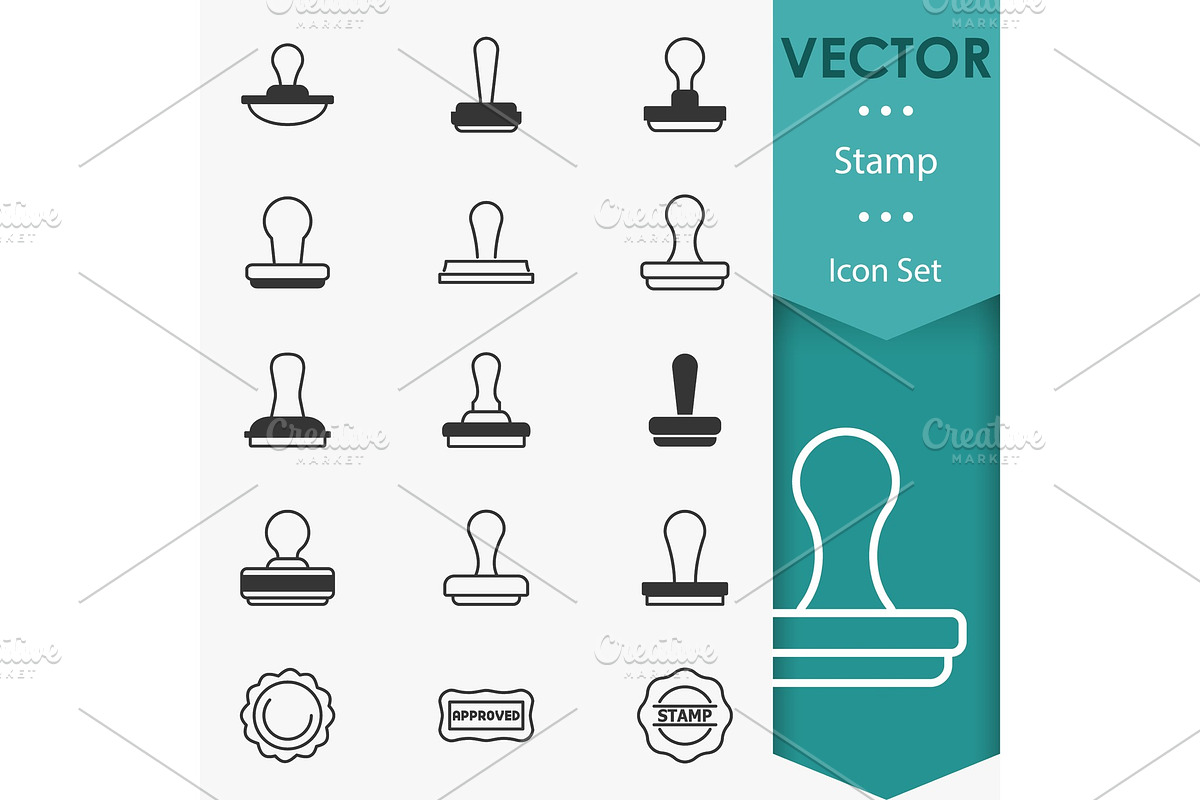 Stamp icons vector, a Work Illustration by GraphicHouse