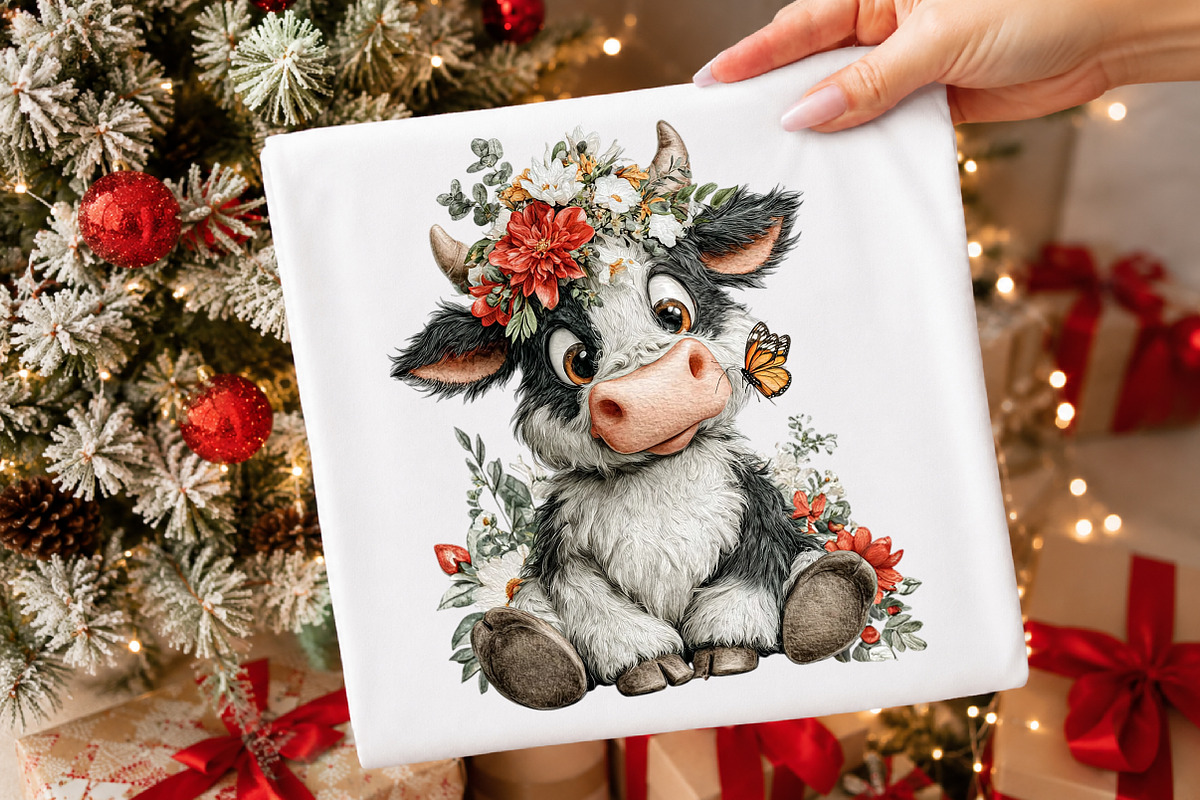 Whimsical Quirky Cow Clipart Png, a Transportation Illustration by Digital Artistic99 (Photo 3 of 7)