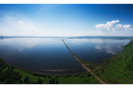 Aerial drone view of lake landscape, a Nature Photo by Jan Jack Russo Media