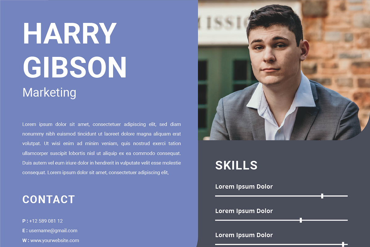 Clean Modern Resume Template, a Resume Template by Jiwstudio (Photo 3 of 3)