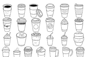 25 Coffee To Go Procreate Stamps