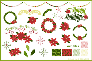 Red and Green Poinsettias