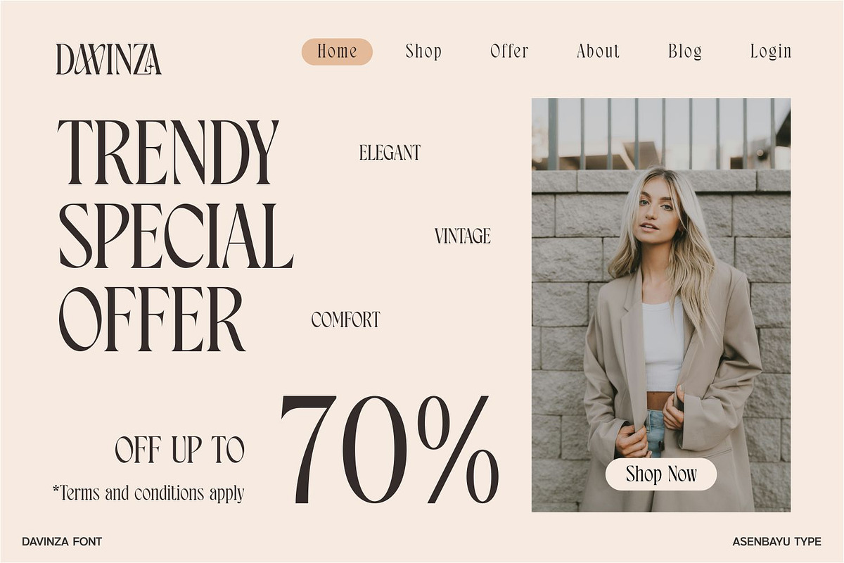 Davinza - Elegant Serif Font, a Serif Font by Asenbayu (Photo 12 of 14)