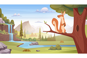 Rodents. Background with little, an Animal Illustration by Onyx