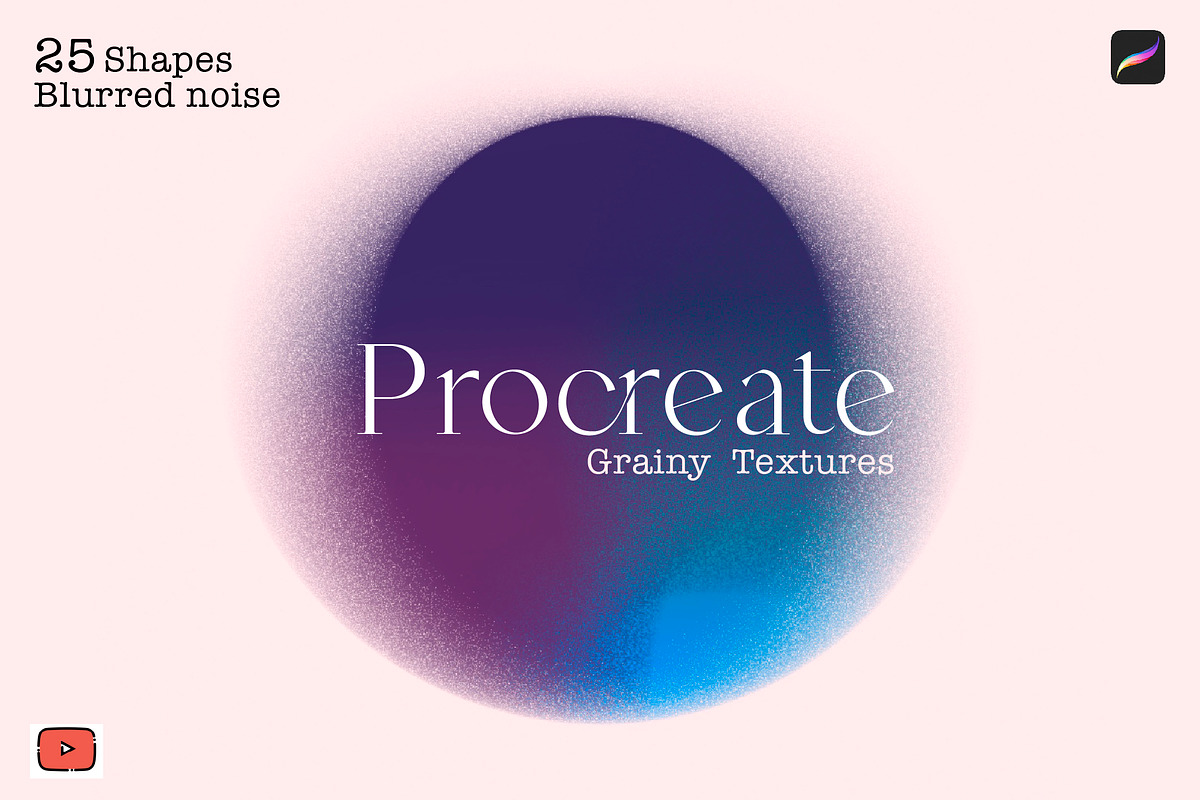 25 Grainy Stamps for Procreate, a Brush Add-On by Aleksandra Slowik (Photo 1 of 8)