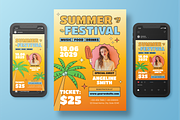 Retro Summer Music Flyer Set, a Flyer Template by Annora Studio (Thumbnail 4 of 6)
