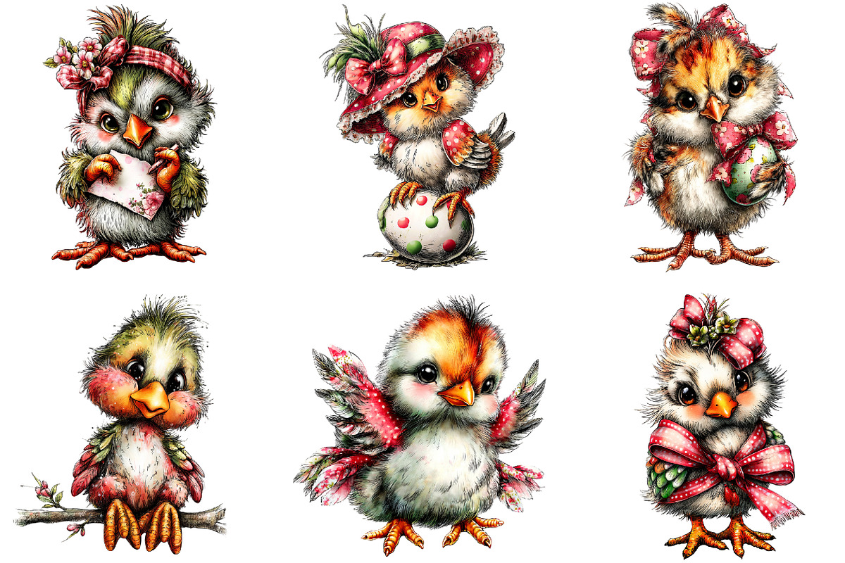 Whimsical Easter Chick Clipart, a Graphic by CitraGraphics (Photo 2 of 4)