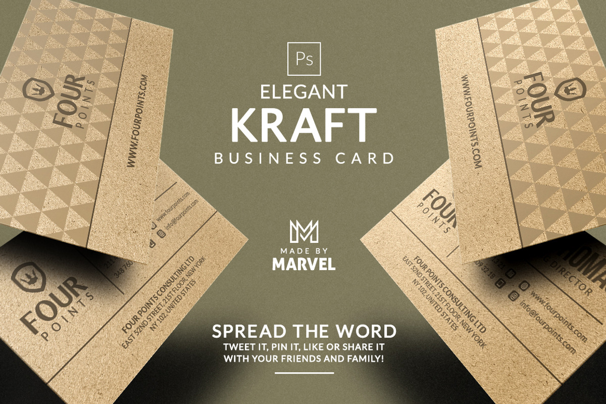 Elegant Kraft Business Card, a Business Card Template by Marvel (Photo 1 of 5)