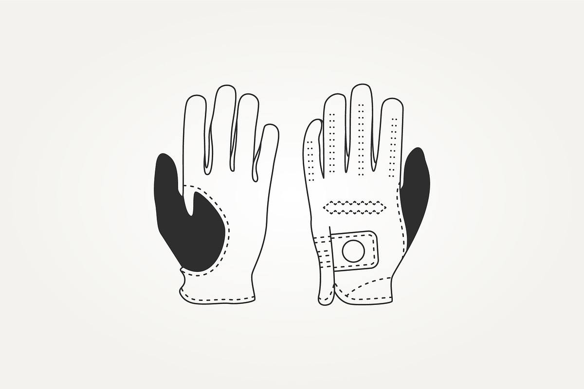 golf gloves equipment line art icon, an Object Illustration by Blazybone (Photo 3 of 3)