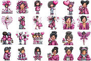 Whimsical Valentine’s Day Cute Girl, an Illustration by DreamCafeArt (Thumbnail 2 of 6)