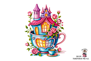 Teapot House PNG Clipart Bundle, a Graphic by Clipart Studio (Thumbnail 4 of 11)