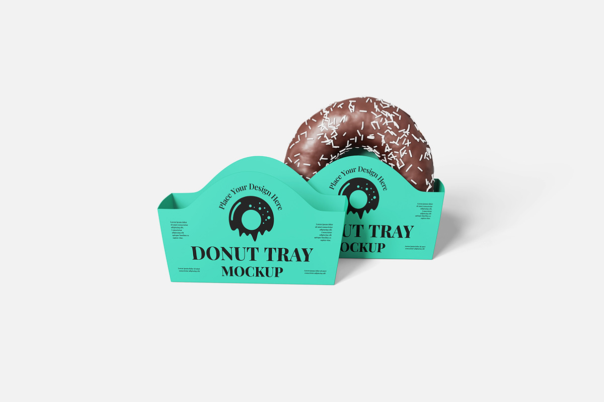Donut Tray Mockup Set, an Advertising Mockup by Indah (Photo 5 of 6)