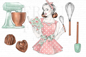 Cooking Girl Clip Art