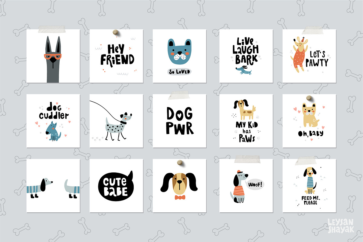 Cute dogs clipart collection, an Animal Illustration by Leysan Shayak (Photo 10 of 11)