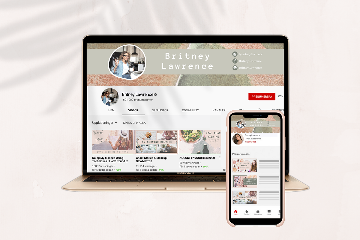 YouTube Channel Art Template, a Social Media Template by Tegefeldt Design (Photo 2 of 7)