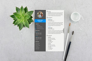 Modern Minimal Resume/CV Design, a Resume Template by Annudesign