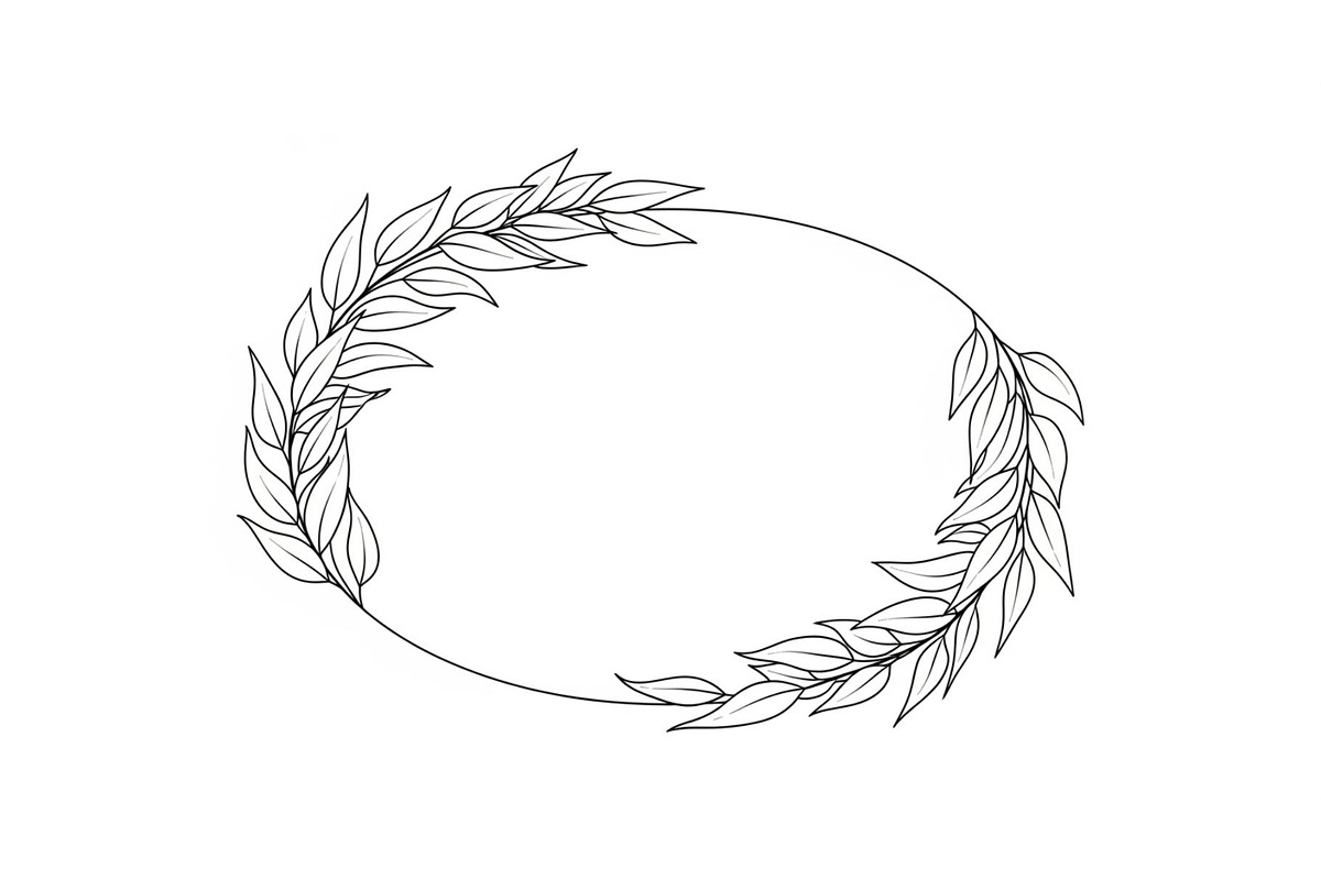 Botanical Oval Wreath Frame Bundle, an Illustration by Designer_Momina (Photo 32 of 51)