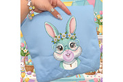 Coquette Easter Bunny Blowing Bubble, an Illustration by Designking (Thumbnail 6 of 6)