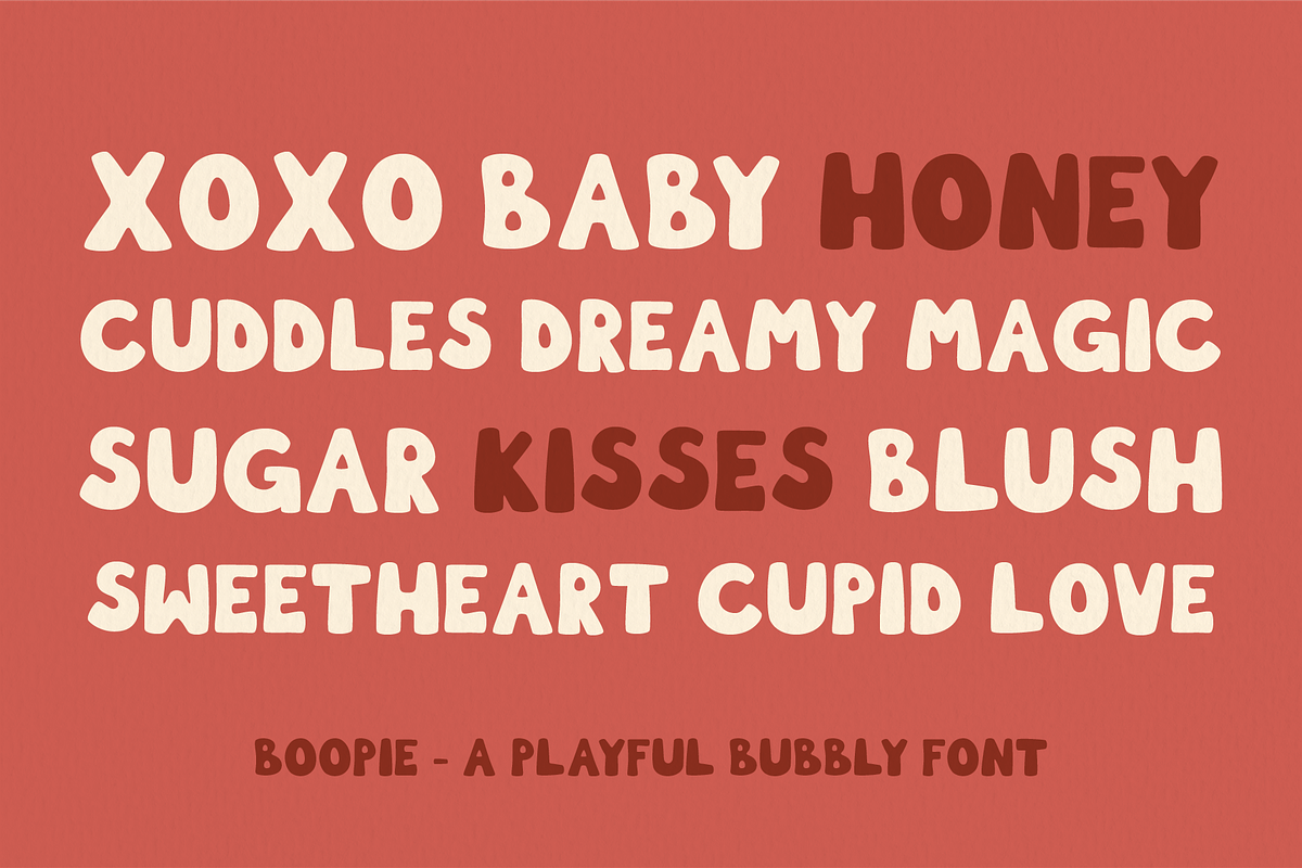 Boopie – Playful Bubbly Font, a Sans Serif Font by Huge Dream Studio (Photo 2 of 8)