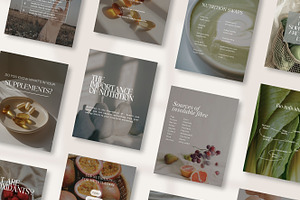 Nutrition Aesthetic Instagram Posts, a Templates & Theme by Naturopath Hub