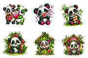 Valentine Panda Clipart, an Illustration by CreationArt (Thumbnail 5 of 7)
