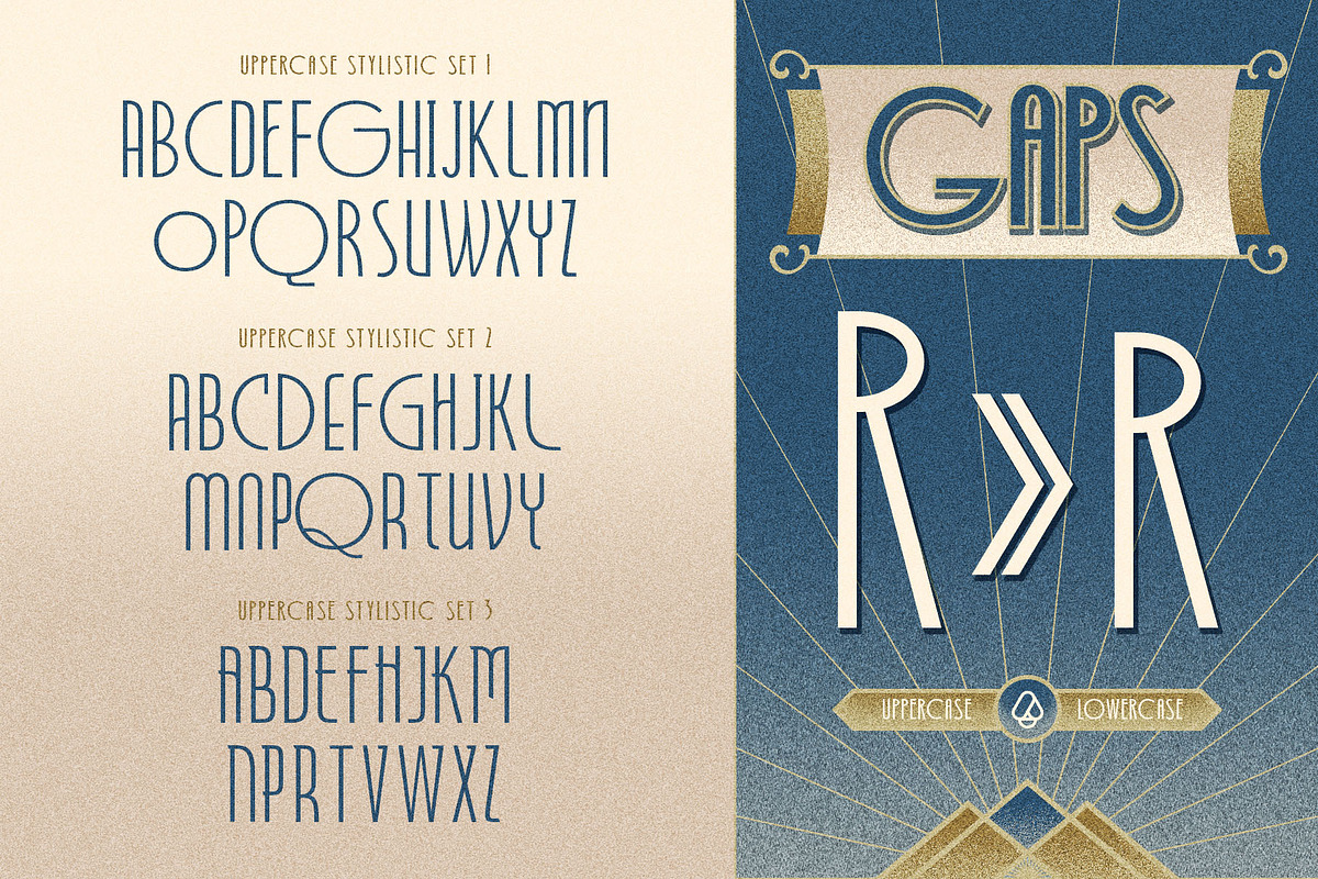Decondol Art Deco Typeface, a Sans Serif Font by alit design (Photo 4 of 17)