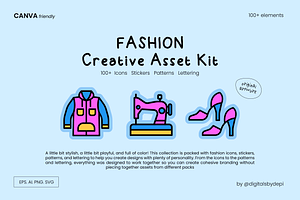 100+ Fashion Icons, Pattern, Poster, an Object Illustration by digitalsbydepi