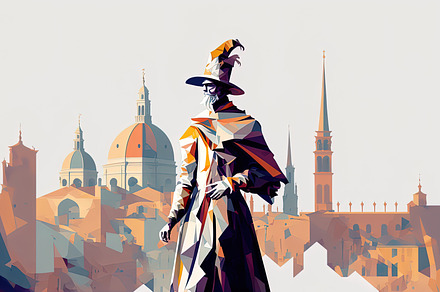 Festive Scene of Venice Carnival