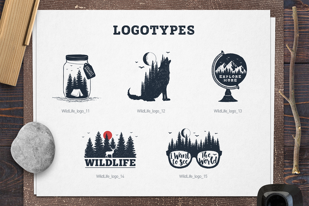 WildLife. 15 Double Exposure Badges, a Branding & Logo Template by Cosmic Store (Photo 6 of 12)