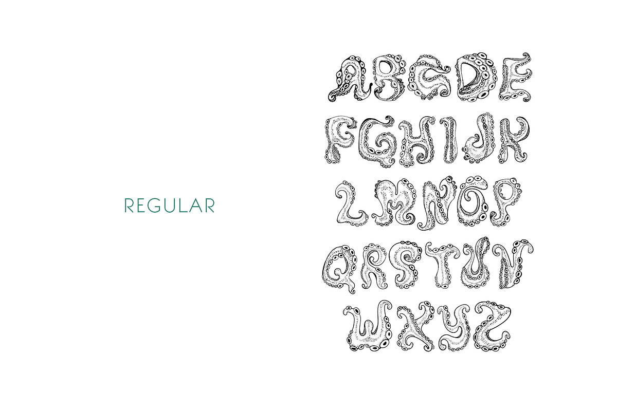 Octo - A hand lettering Octopus font, a Font by Plainly Simple Store (Photo 10 of 11)
